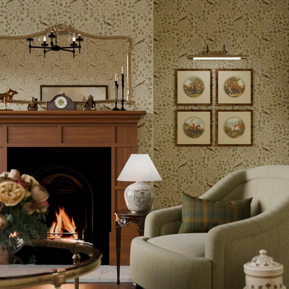 The Grand Estate Wallpaper - Rural Tones on Rich Cream - Lucie Annabel