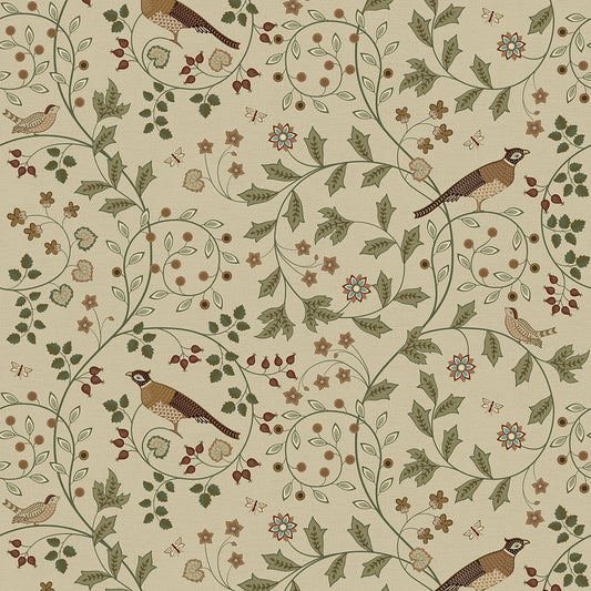 The Grand Estate Wallpaper - Rural Tones on Rich Cream - Lucie Annabel