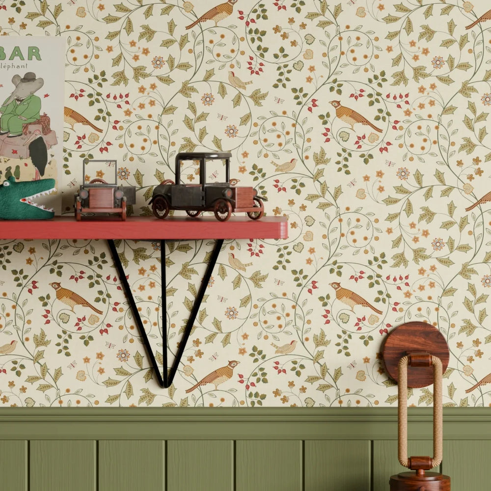 The Grand Estate Wallpaper - Rural Tones on Vintage Cream - Lucie Annabel
