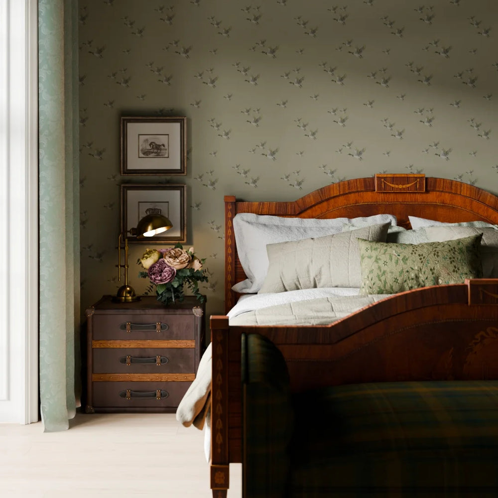 The Mallards Wallpaper - Warm Grey - Lucie Annabel