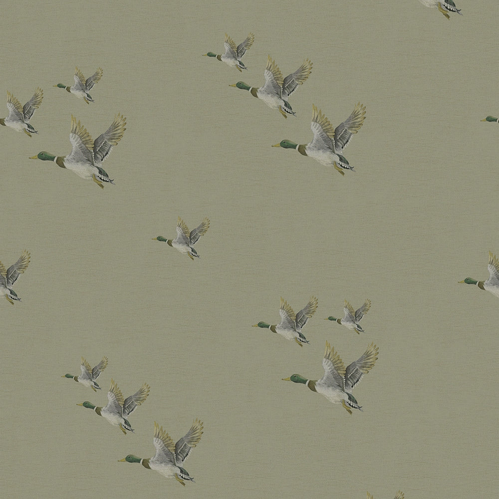 The Mallards Wallpaper - Warm Grey - Lucie Annabel
