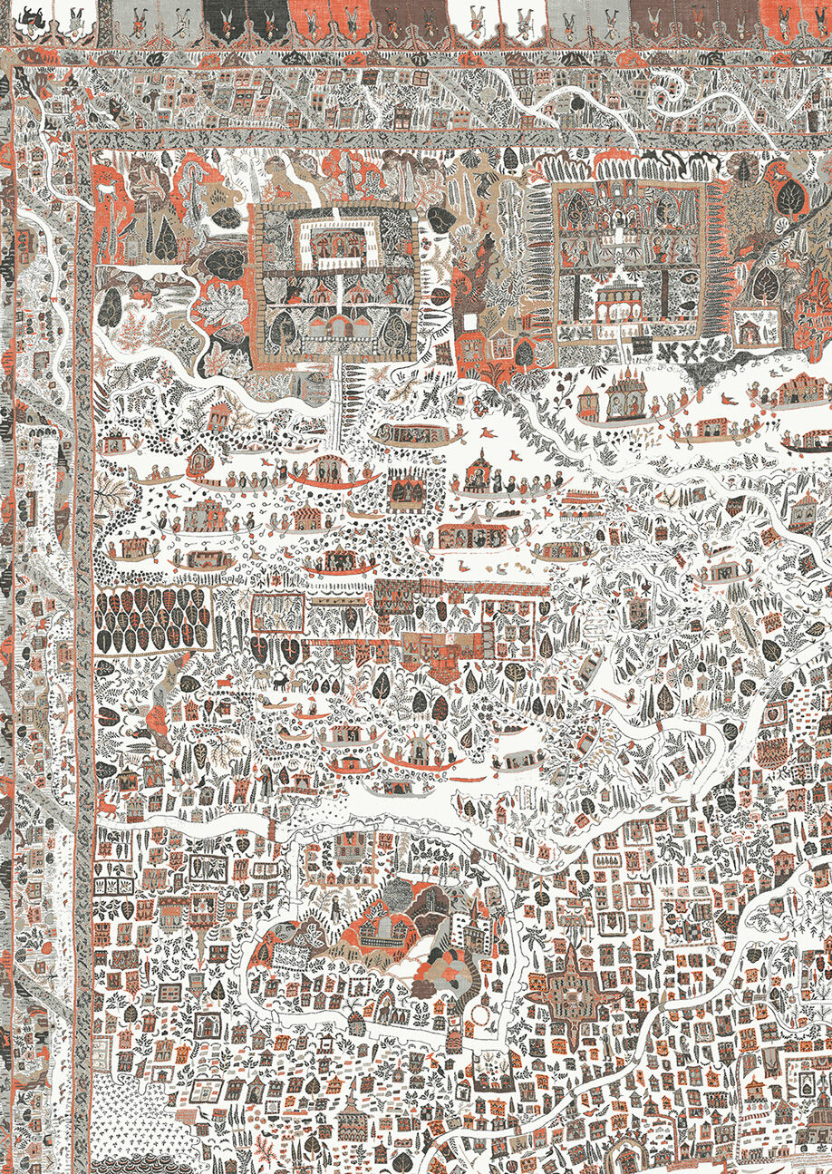 The Map Maxi Wallpaper - Satsuma Soot - Lewis & Wood