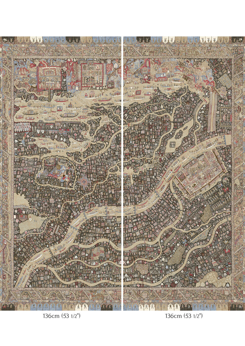 The Map Maxi Wallpaper - Twilight - Lewis & Wood