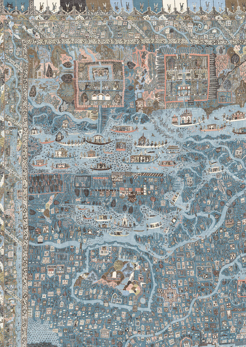 The Map Mini Wallpaper - Blue Almond - Lewis & Wood