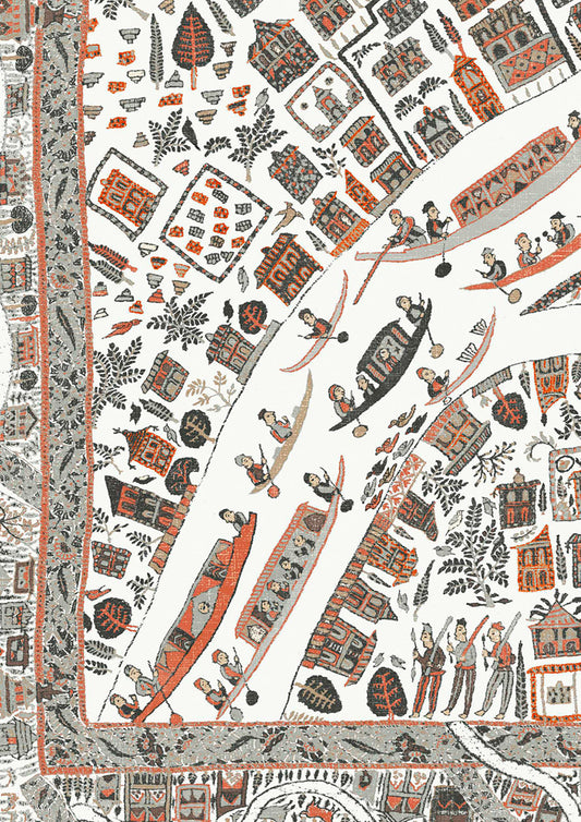 The Map Mini Wallpaper - Satsuma Soot - Lewis & Wood