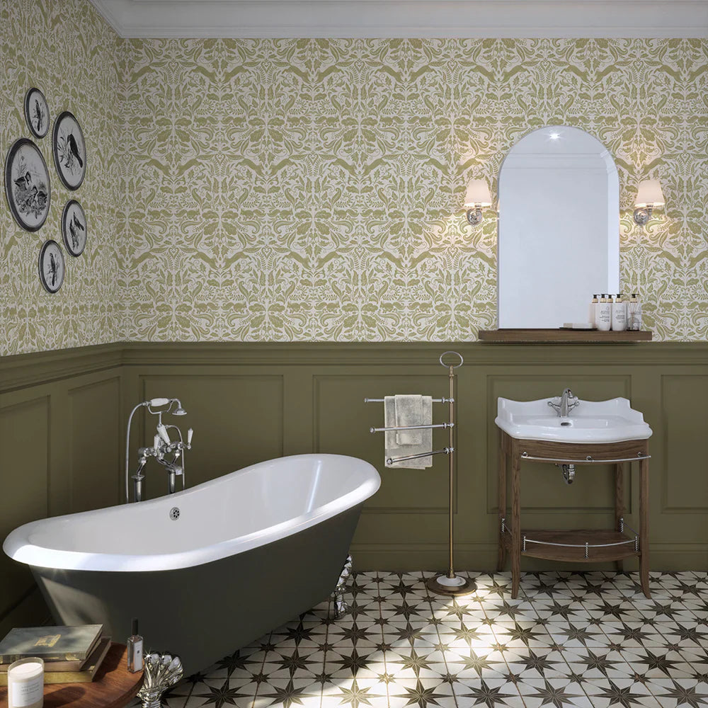 The Secret Squirrel Wallpaper - Avocado - Lucie Annabel
