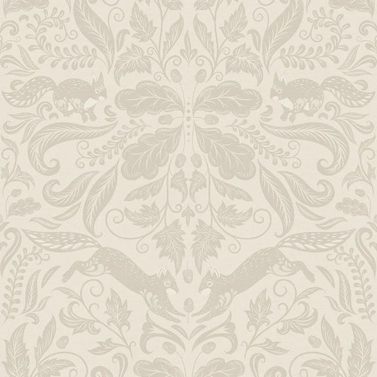 The Secret Squirrel Wallpaper - Stone - Lucie Annabel