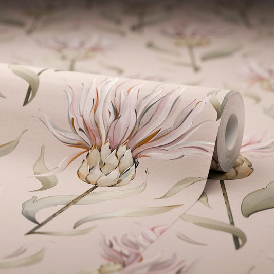 Thistle Royale Wallpaper - Dusty Pink - Lucie Annabel