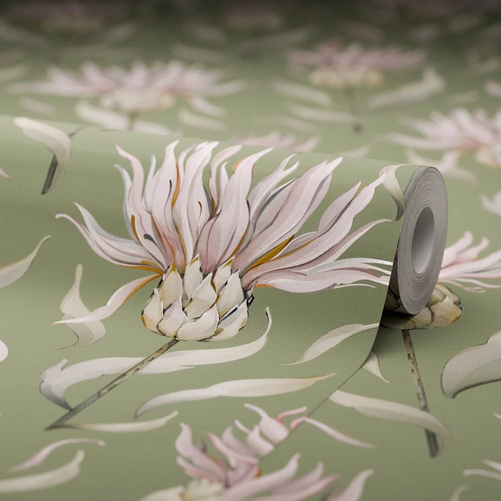 Thistle Royale Wallpaper - Forest Green - Lucie Annabel