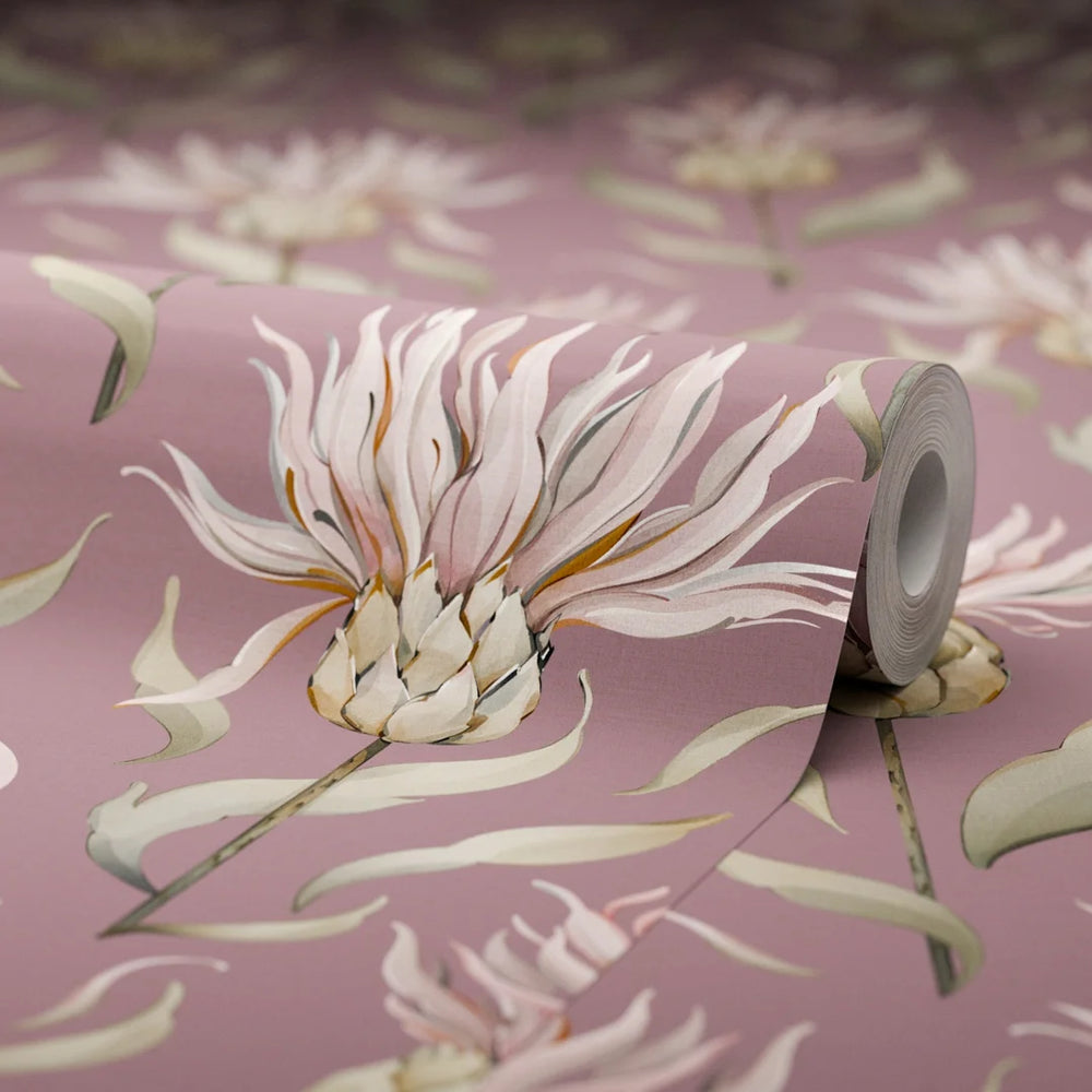 Thistle Royale Wallpaper - French Mauve - Lucie Annabel