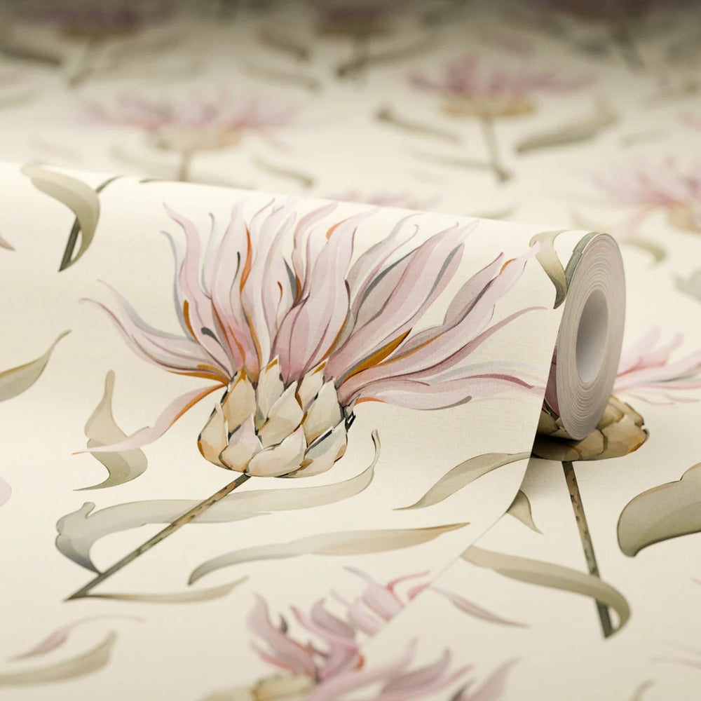Thistle Royale Wallpaper - Vintage Cream - Lucie Annabel