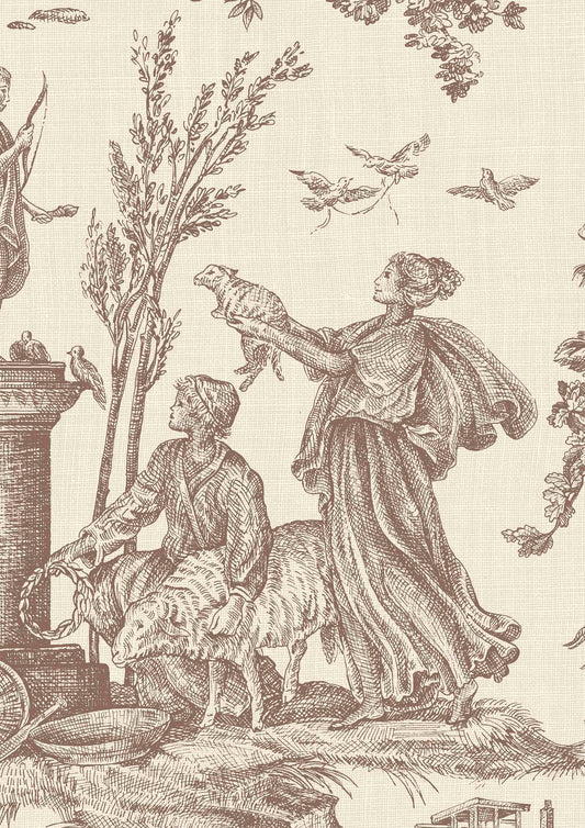 Toile Baptiste Wallpaper - Marron