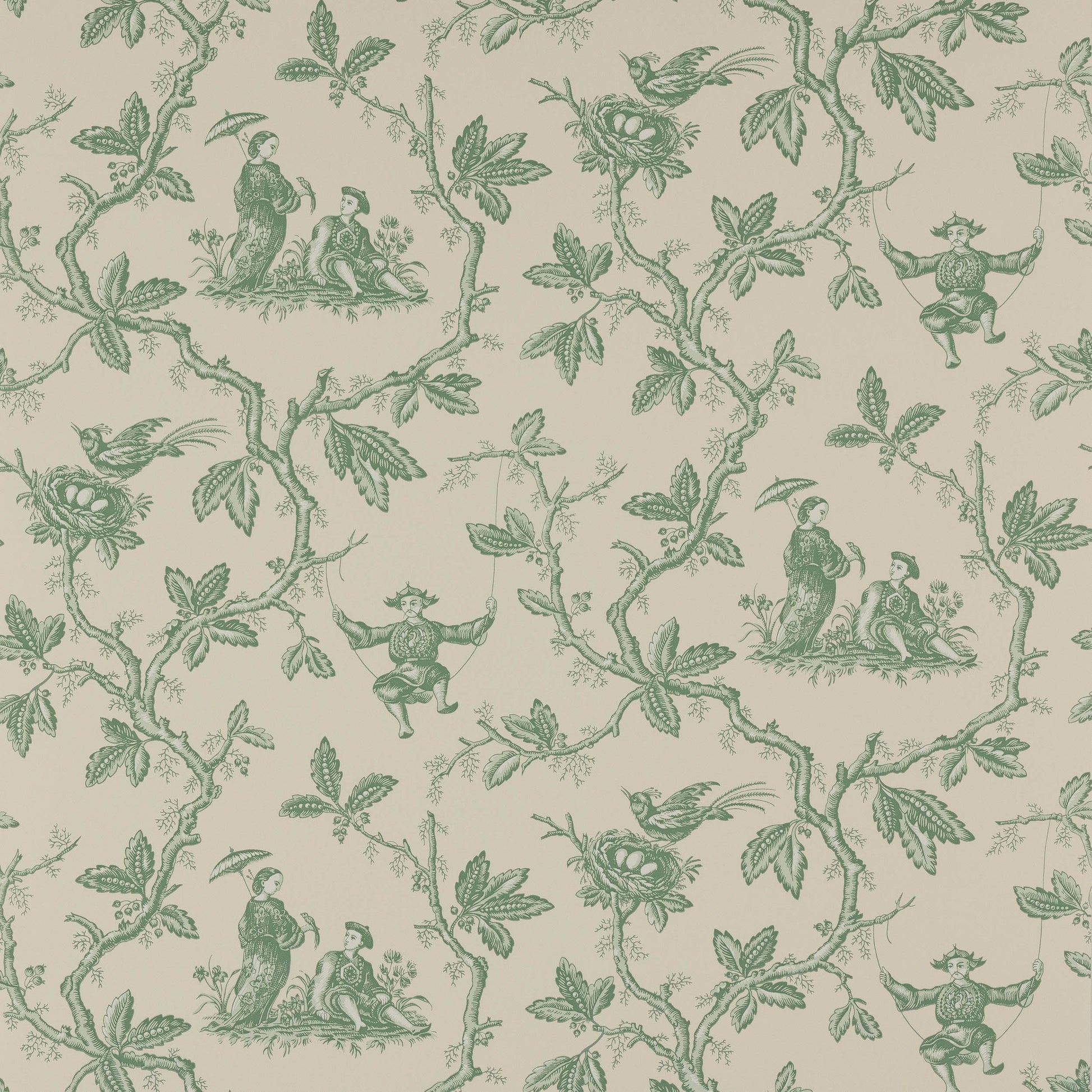 Toile Chinoise Wallpaper - Forest - Colefax & Fowler