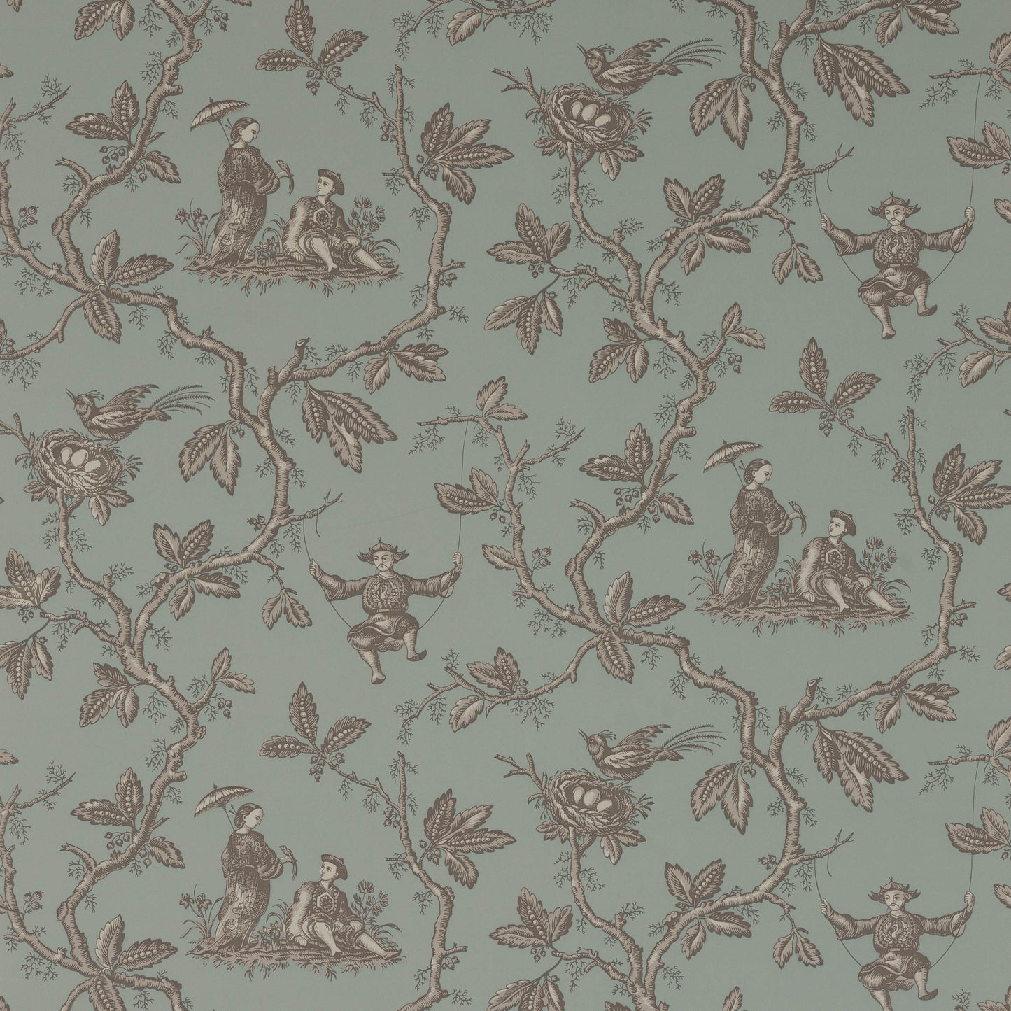 Toile Chinoise Wallpaper - Old Blue - Colefax & Fowler