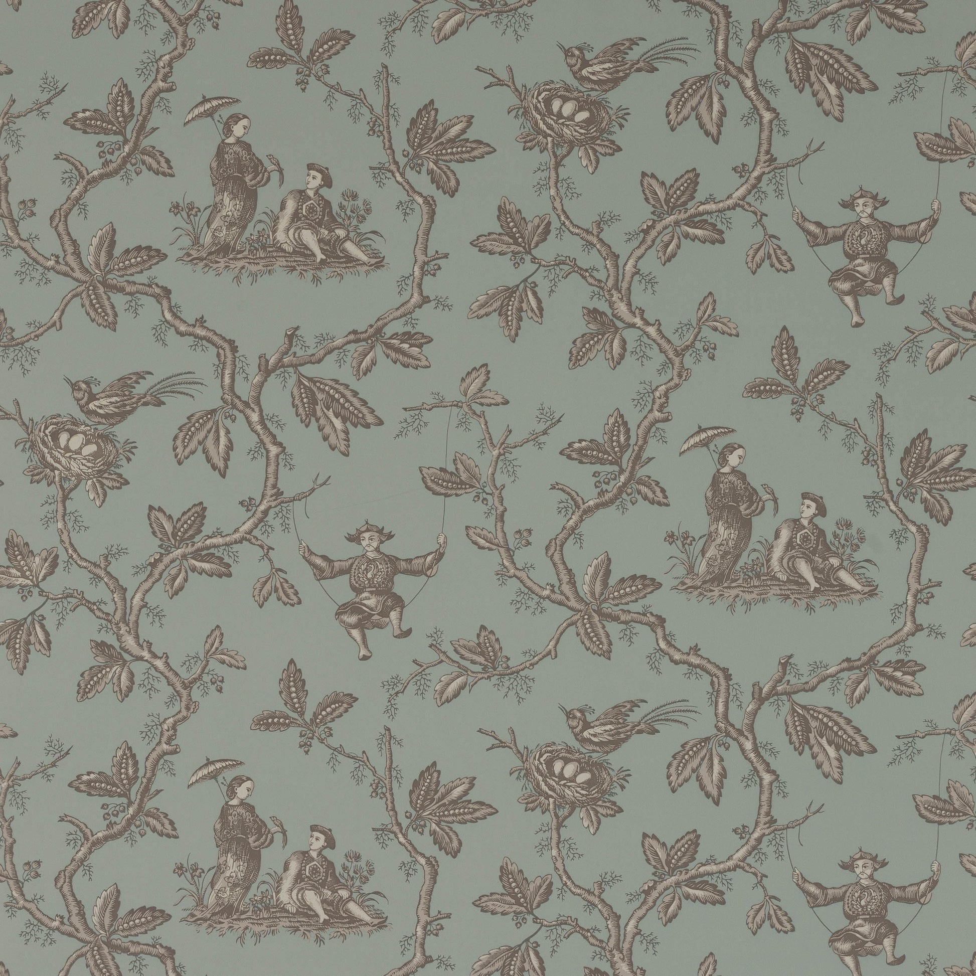 Toile Chinoise Wallpaper - Old Blue - Colefax & Fowler