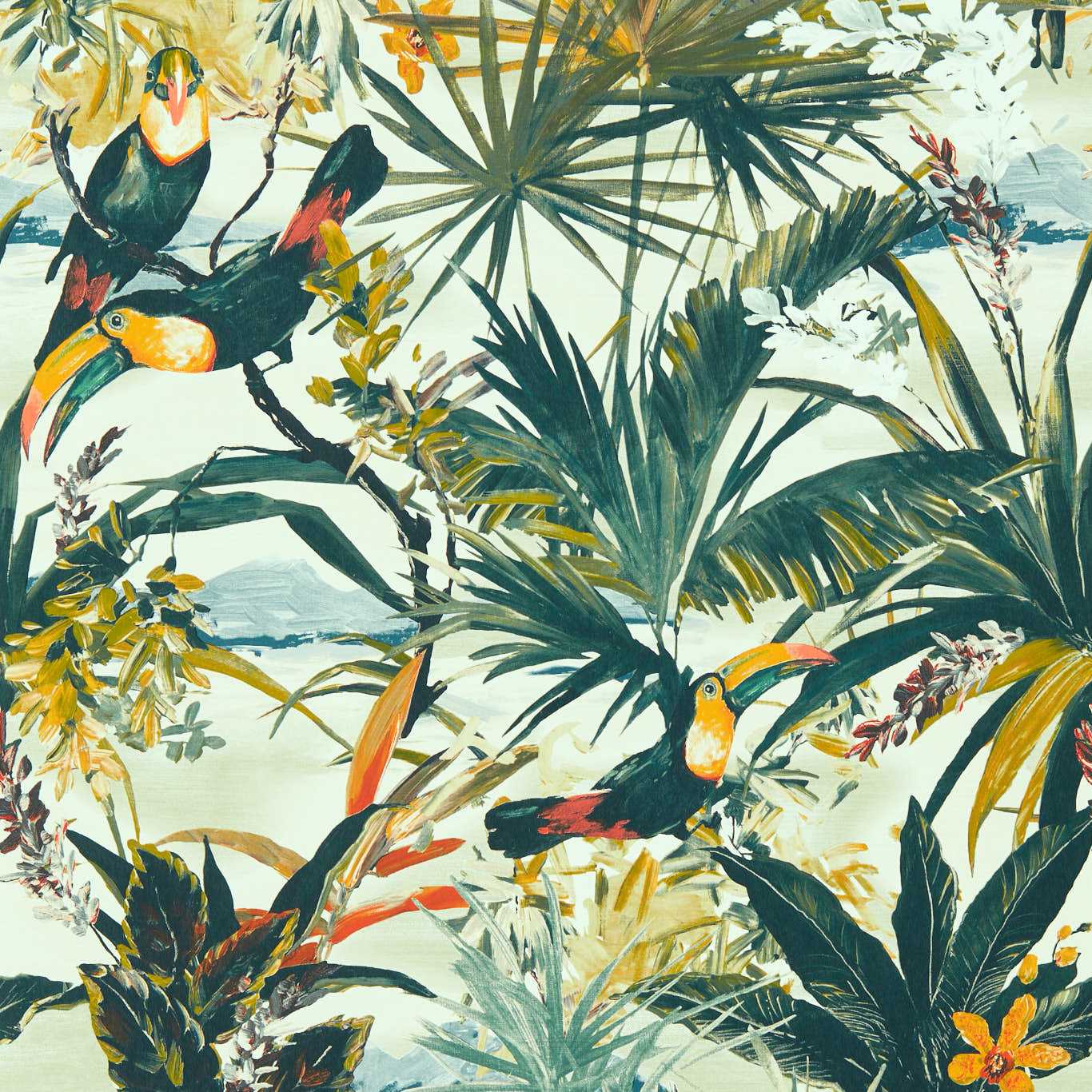 Toucan Wallpaper - Antique - Clarke & Clarke