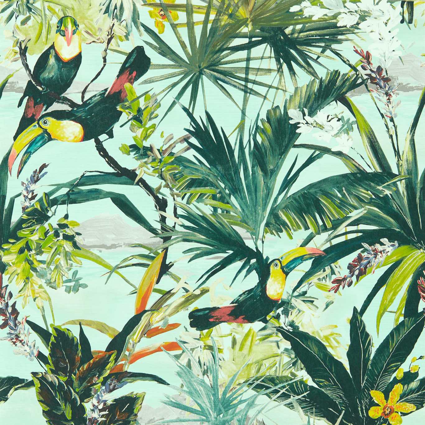 Toucan Wallpaper - Sky - Clarke & Clarke