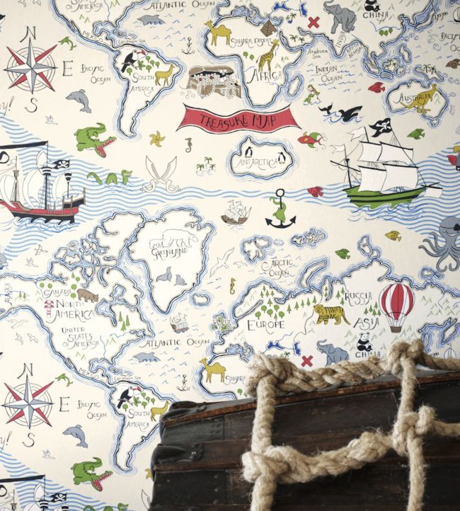 Treasure Map Wallpaper - Vanilla/Multi - DLIT214040 - Sanderson