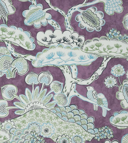 Tree House Wallpaper - Eggplant - AT9865 - Anna French