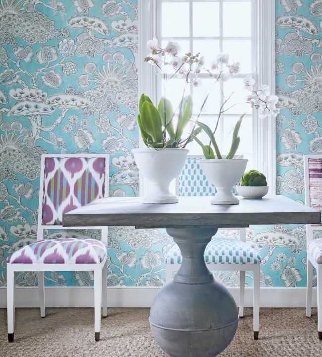 Tree House Wallpaper - Robin's Egg - AT9863 - Anna French