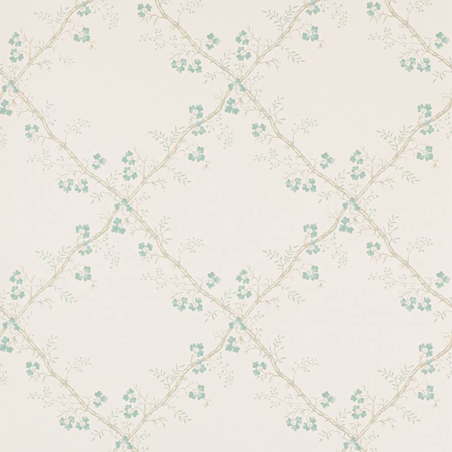 Trefoil Trellis Wallpaper - Aqua - Colefax & Fowler