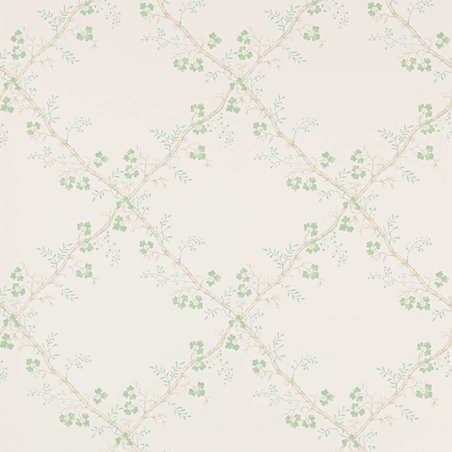 Trefoil Trellis Wallpaper - Celadon - Colefax & Fowler
