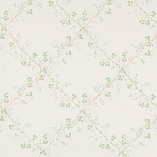 Trefoil Trellis Wallpaper - Celadon - Colefax & Fowler
