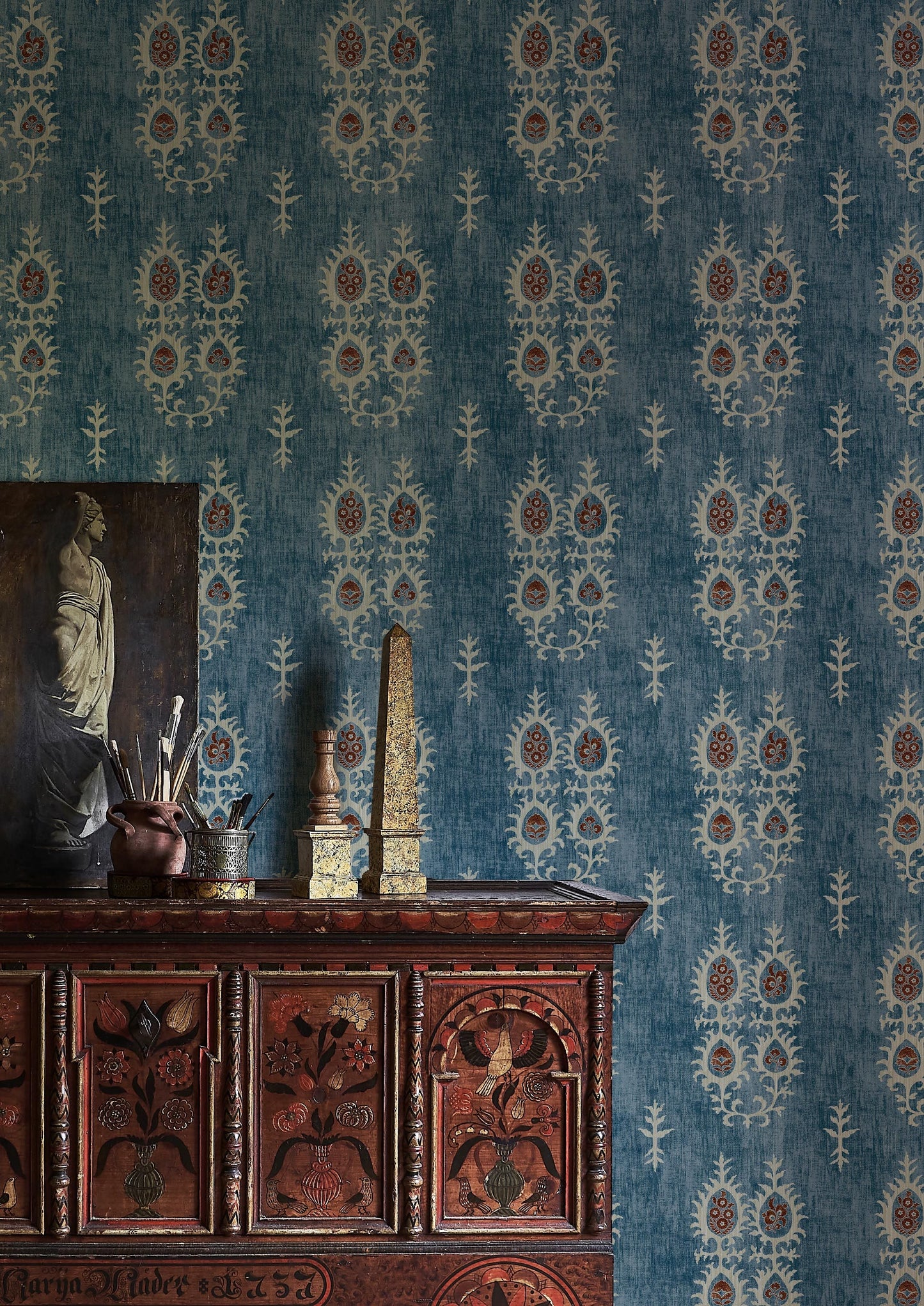 Tribal Wallpaper - Masai Blue
