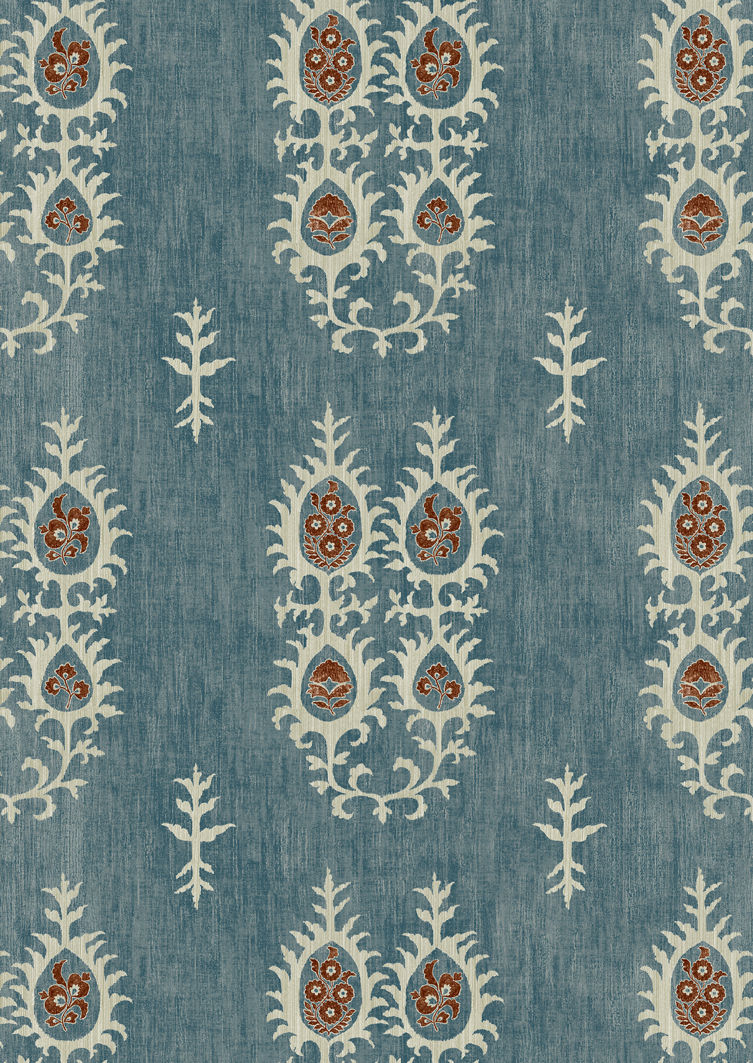 Tribal Wallpaper - Masai Blue