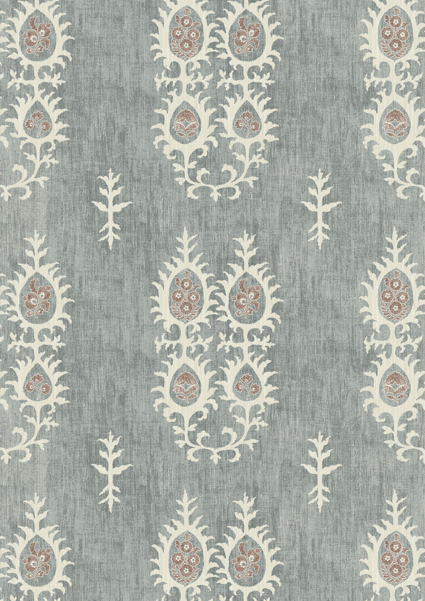 Tribal Wallpaper - Monsoon Blue