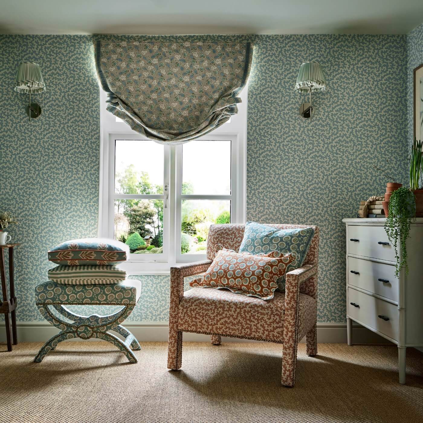 Truffle Wallpaper - Blue Clay - DABW217241 - Sanderson