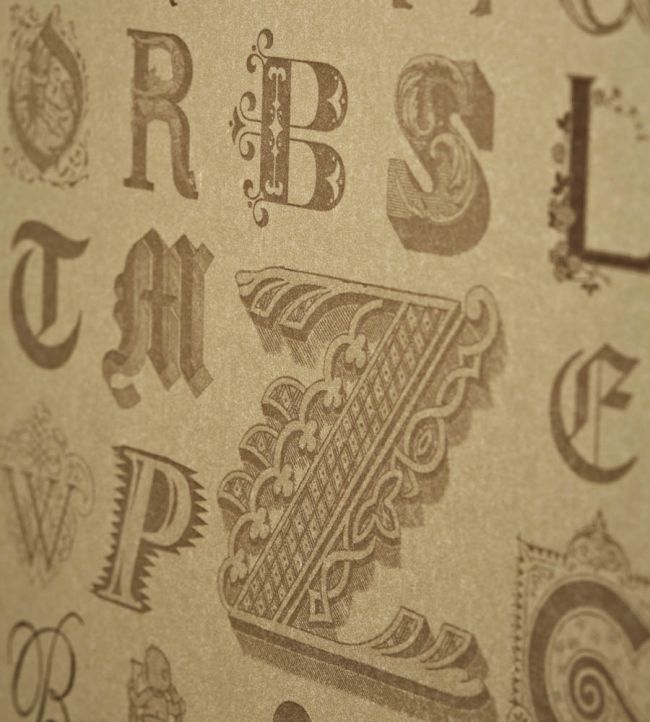 Typecast Wallpaper - Vintage Gold - BG0400-201 - Barneby Gates