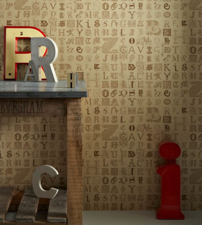 Typecast Wallpaper - Vintage Gold - BG0400-201 - Barneby Gates