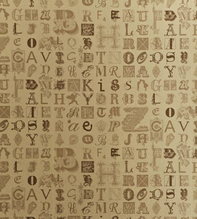 Typecast Wallpaper - Vintage Gold - BG0400-201 - Barneby Gates