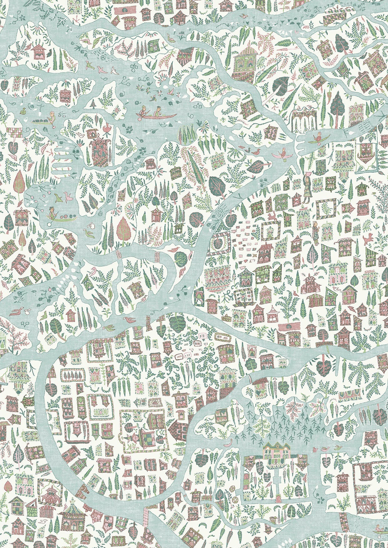 Utopia Wallpaper  - Pistachio Rose
