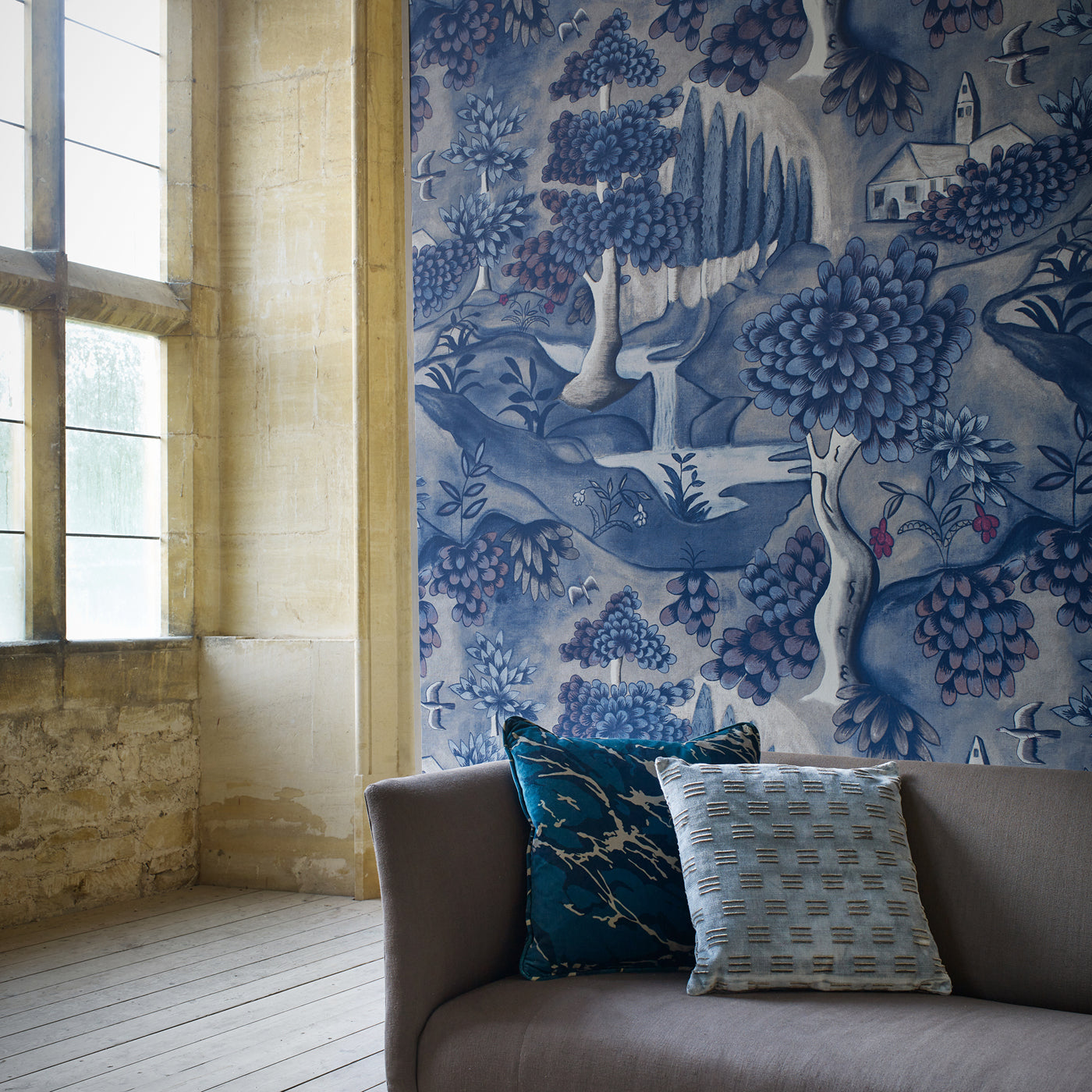 Verdure Wallpaper - Indigo - ZCOT313020 - Zoffany