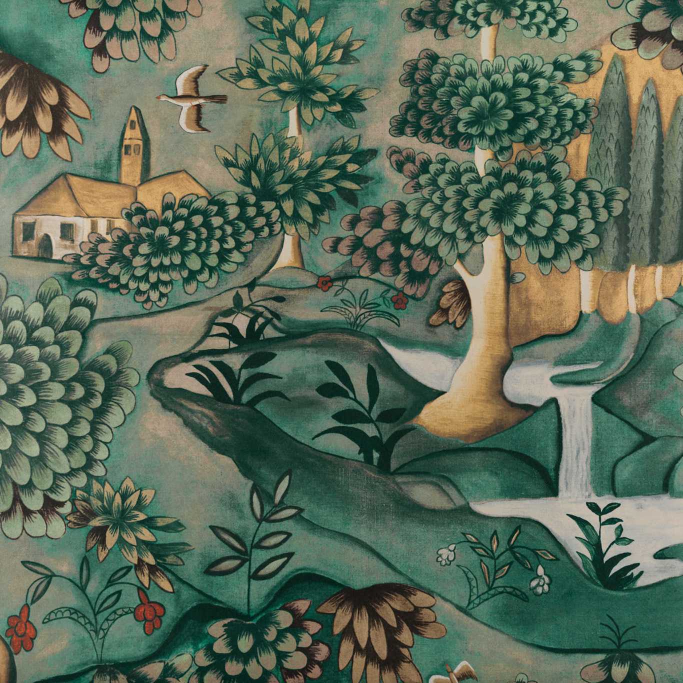Verdure Wallpaper - Tapestry Green - ZAMW310431 - Zoffany