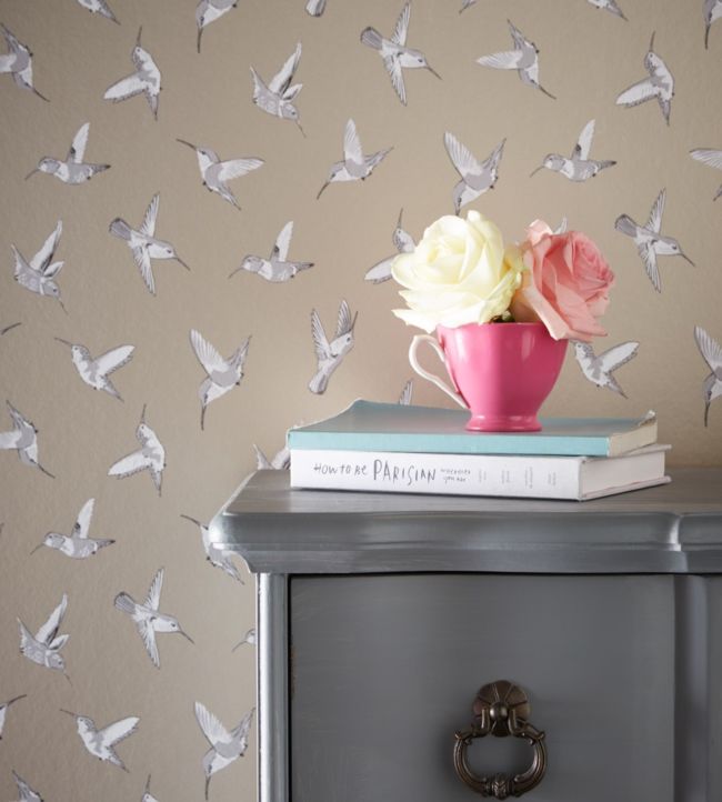 Hummingbird Room Wallpaper - Sand