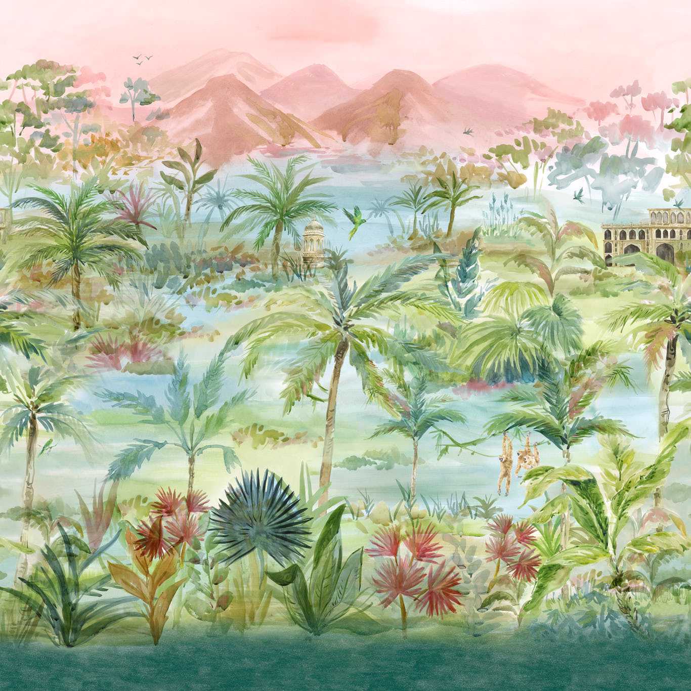 Kerala Mural Wallpaper | Shipping US – Gustavian