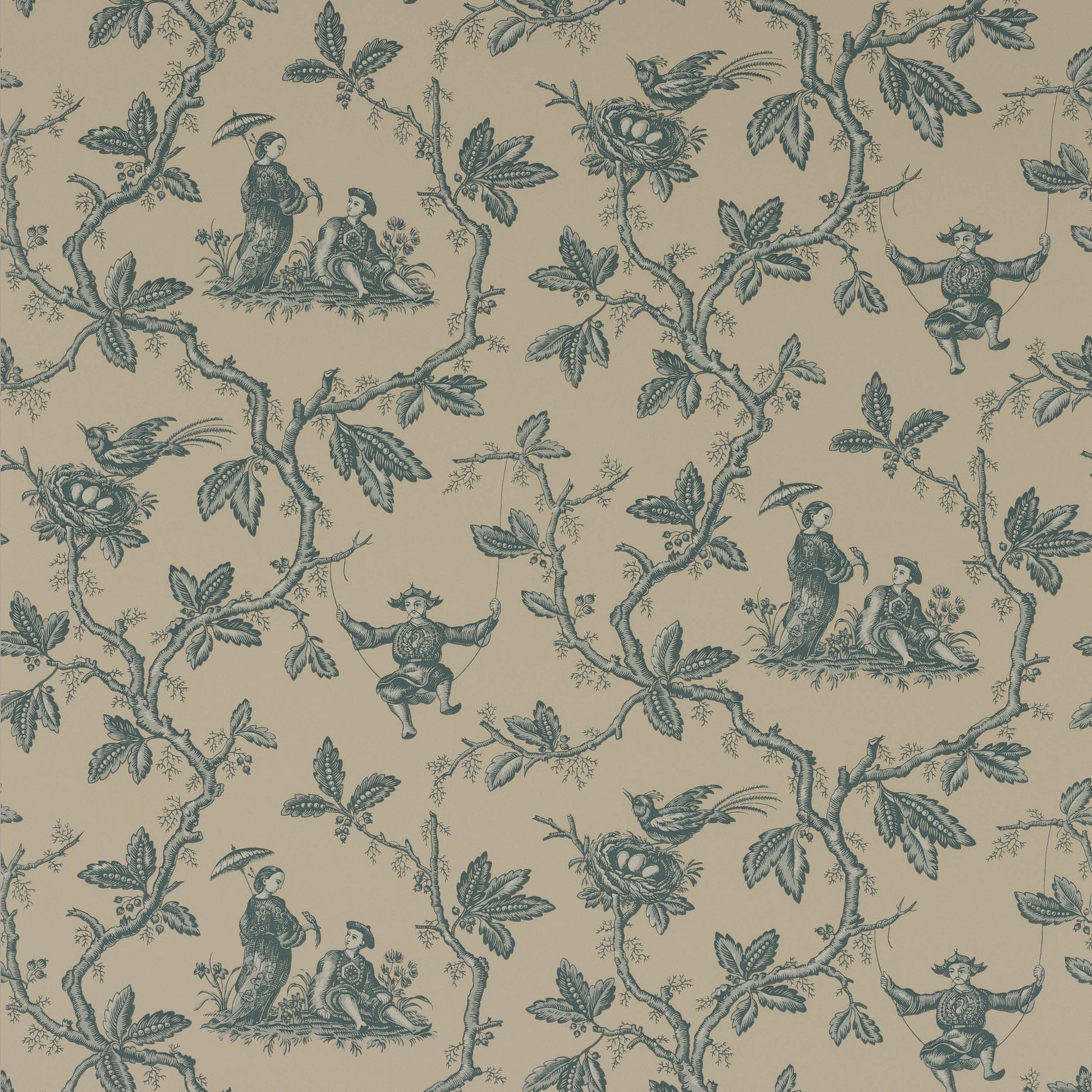 Toile Chinoise Wallpaper - Blue