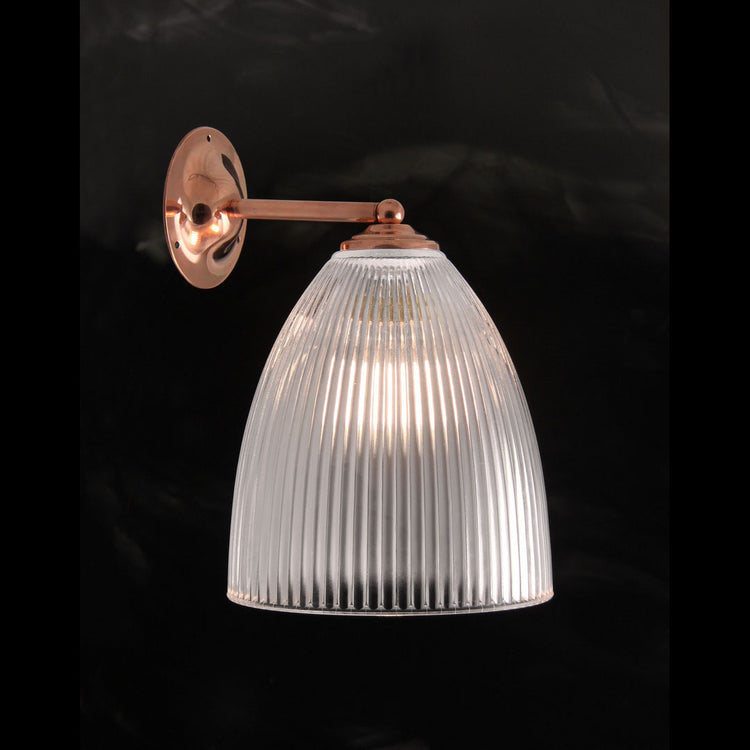 Prismatic Elongated Dome Wall Light Polished Copper