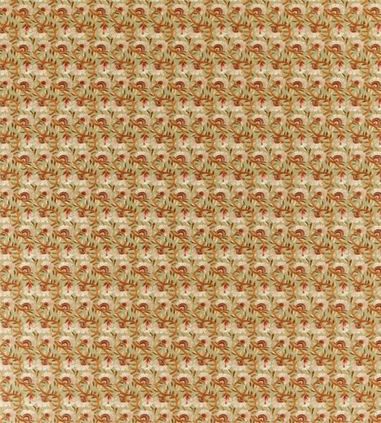 Wardle Embroidery Fabric - Olive/Brick - 236819 - Morris & Co