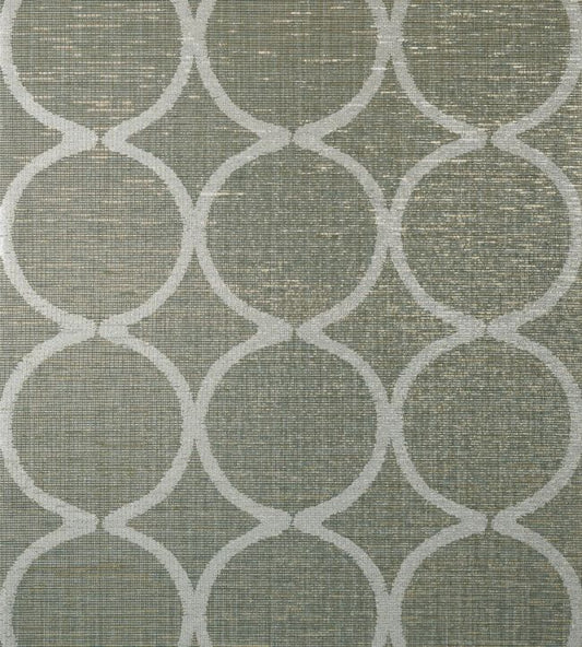 Watercourse Wallpaper - Metallic Silver on Aqua - AT7948 - Anna French