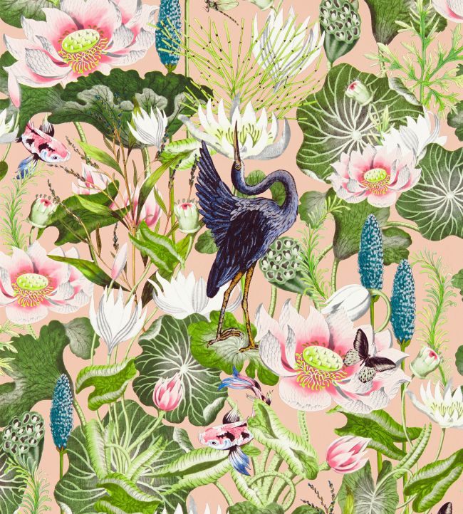 Waterlily Wallpaper - Blush - Clarke & Clarke