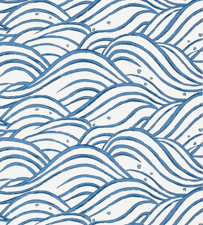 Waves Wallpaper - Blue - AT9873 - Anna French