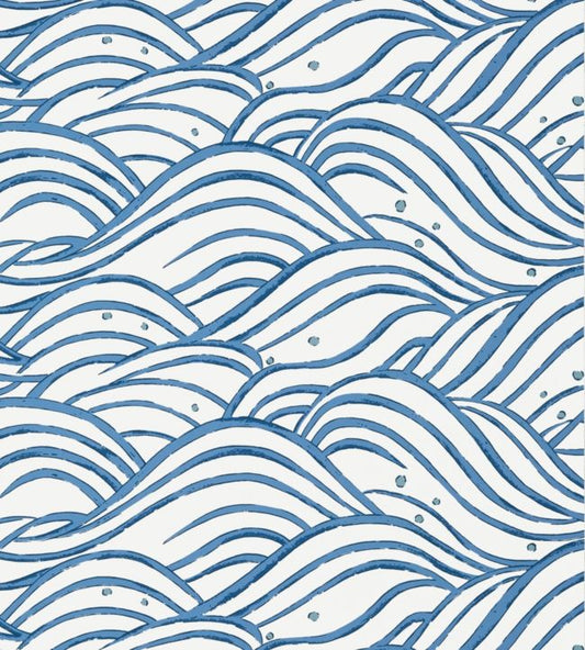 Waves Wallpaper - Blue - AT9873 - Anna French