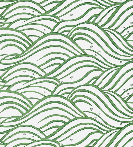 Waves Wallpaper - Emerald Green - AT9874 - Anna French