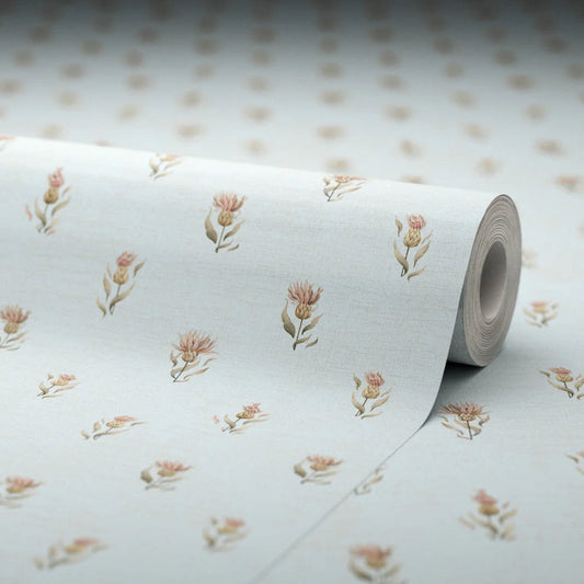 Wee Thistle Wallpaper - Mineral Mist - Lucie Annabel