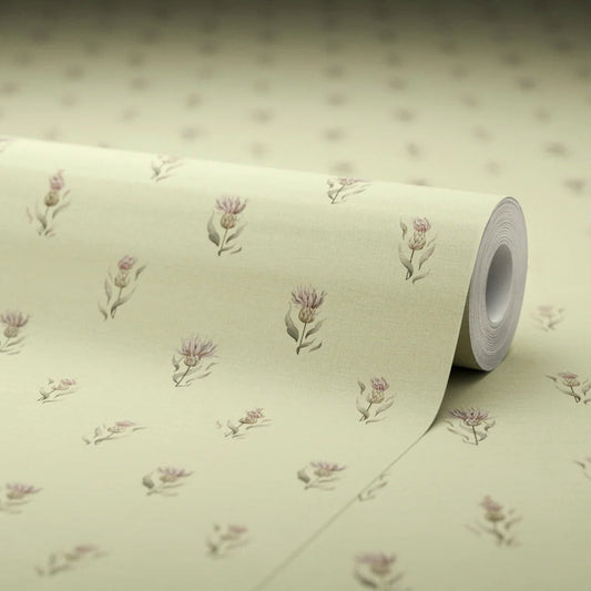 Wee Thistle Wallpaper - Slow Cooked Sage & New Forest Green - Lucie Annabel