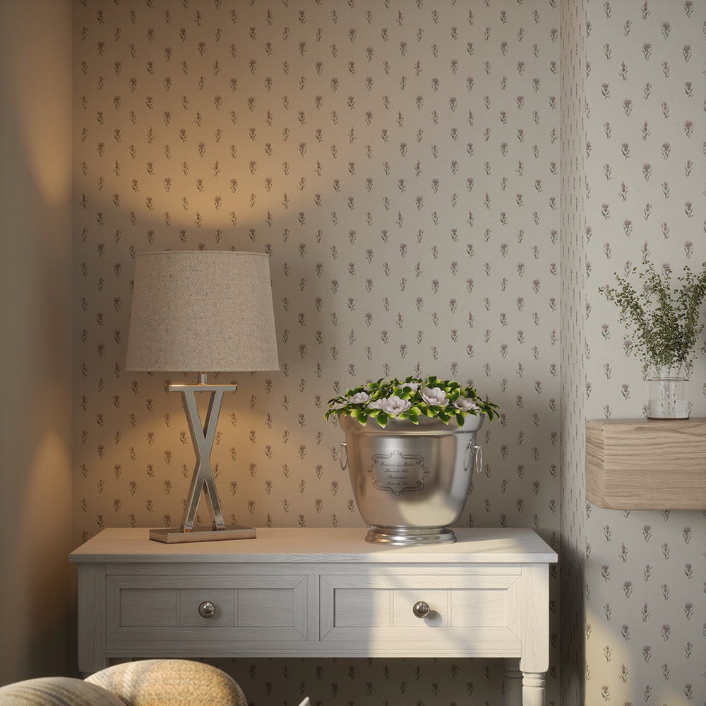 Wee Thistle Wallpaper - Vintage Cream - Lucie Annabel